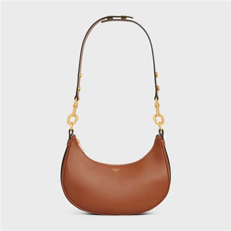 CELINE Smooth Calfskin Medium Strap Ava Shoulder Bag Tan 